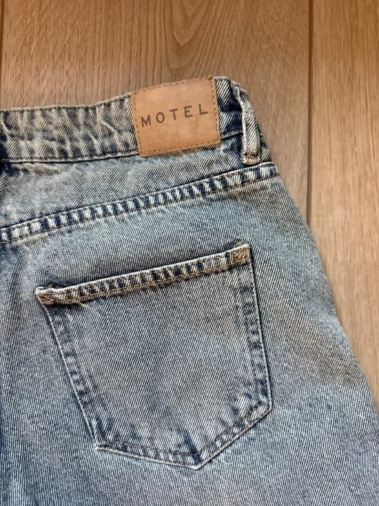 Motel Rocks Light Wash Blue Wide Leg Jeans - Picture 4 of 4